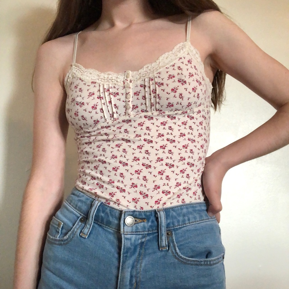Bustier cami top with dainty flower design